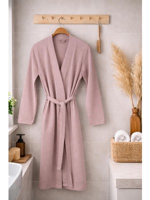 Baveno Home Pamuklu Kadın Waffle Desen Pike Kimono Bornoz Baveno