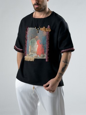 Cocopelli Etnik Desenli Kaplumbağa Bohem Erkek T-Shirt COC2965