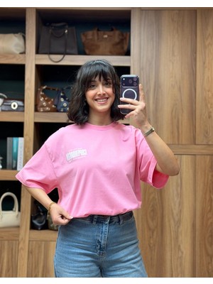 Vazıradk Bisiklet Yaka Oversize Baskılı Tişört