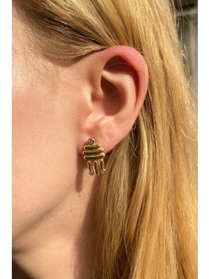 Spossy Silver Jewelry Çizgi Küpe