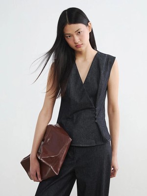 LC Waikiki Kruvaze Yaka Kadın Jean Yelek  (S6)