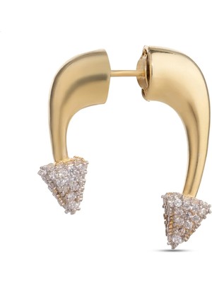 Spossy Silver Jewelry Tekli Sivri Uç Detaylı Küpe