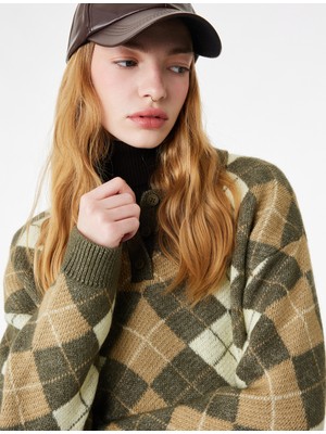 Koton Uzun Kollu Polo Yaka Triko Kazak