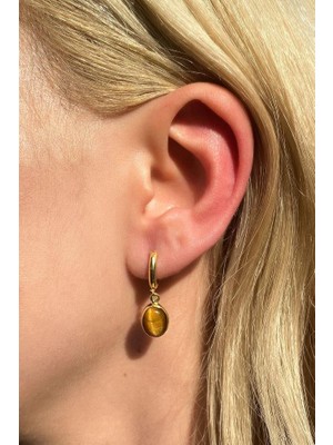 Spossy Silver Jewelry Oval Sallantılı Küpe