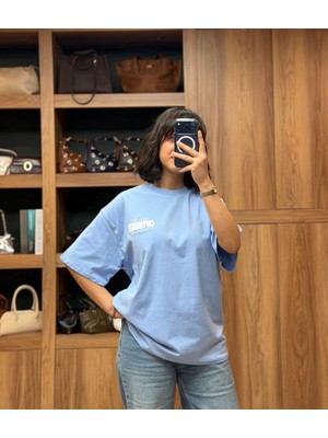 Vazıradk Bisiklet Yaka Oversize Baskılı Tişört