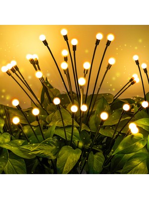 Gaman Güneş Enerjili Ateşböceği Bahçe Dekorasyonu -Dış Mekan Su Geçirmez Çim/peyzaj/zemin Lambaları 2 Adet