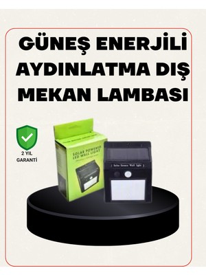 Najmaddin.com Bahçe ve Veranda Için Güneş Paneli ile Otomatik Şarj Olan LED Duvar Lambası