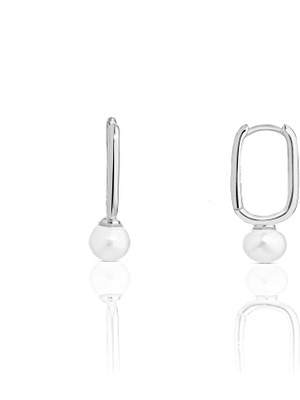 Spossy Silver Jewelry Inci Dikdörtgen Küpe