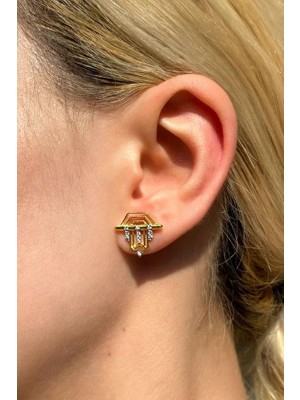 Spossy Silver Jewelry 1,4cm Sembol Küpe