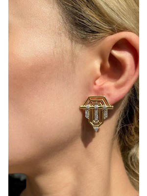 Spossy Silver Jewelry 2,6cm Sembol Küpe