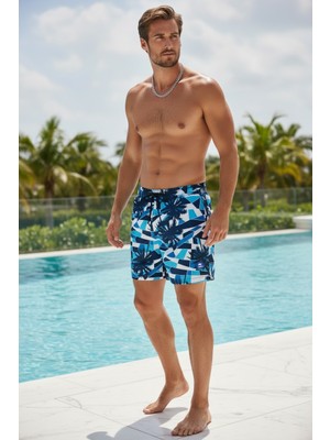 Piyera Erkek Deniz Şortu Ön ve Arka Fermuarlı Cepli Hızlı Kuruyan Lastikli Bel Bağcıklı Plaj ŞORTU-6021