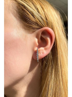 Spossy Silver Jewelry Çizgi Küpe