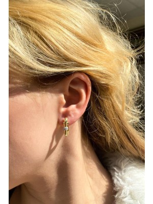 Spossy Silver Jewelry Küçük Dikdörtgen Tasarım Küpe