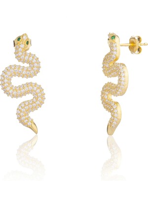 Spossy Silver Jewelry Yılan Küpe