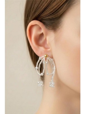 Petek Aksesuar Boncuk Çiçek Bahar Küpe