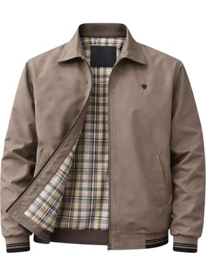 Sivaist Erkek Koyu Krem Regular Bonded Kumaş Klasik Yaka Mevsimlik&yazlık Mont