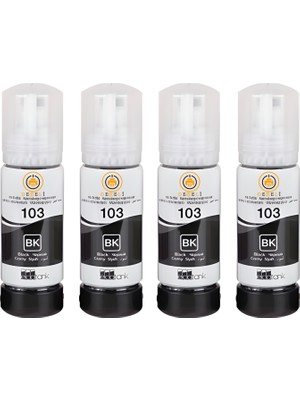 Drl 103 Uyumlu 4 Adet Siyah Mürekkep Fırsat Paketi L3150 L3151 L3250 L3251 Sıfır Muadil - Kapalı Kutu