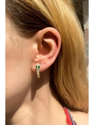 Spossy Silver Jewelry Yılan Halka Küpe