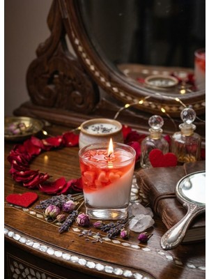 Velmor Candle Romantik Kalp Detaylı Iki Katmanlı Jel Mum