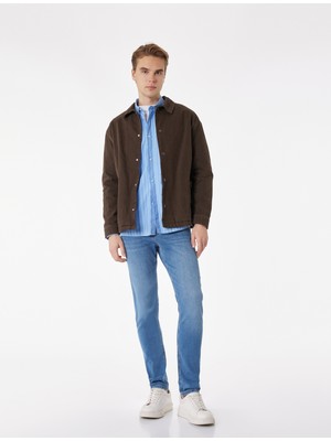 Koton Düğmeli Cep Detaylı Normal Bel Slim Fit Jean Pantolon - Brad Jean