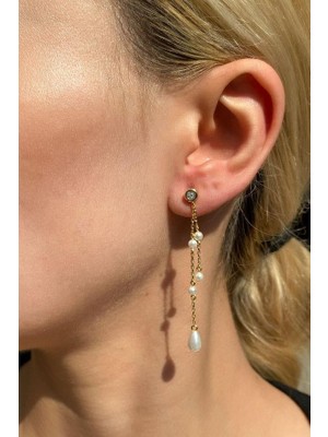 Spossy Silver Jewelry Mayorka Inci Sallantılı Küpe