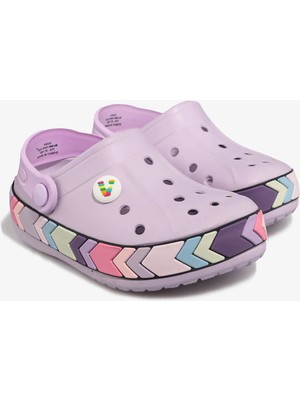 Vicco Datça Desenli Kız Bebek Lila Terlik