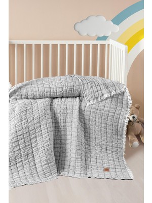 Kanz Light Müslin Bebek Yorganı 115X125 cm - Gri