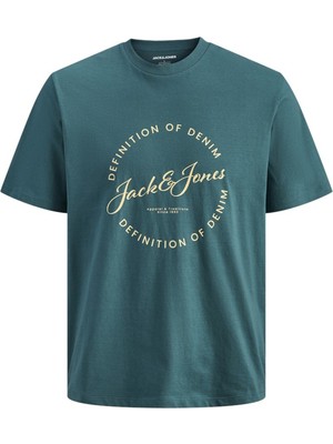 Jack & Jones Plus Jjgrayson Pamuklu Regular Fit Baskılı Bisiklet Yaka T Shirt Erkek T Shirt 12294514