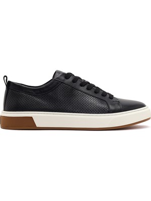 Derimod Erkek Siyah Bağcıklı Kalın Tabanlı Deri Sneaker 26SFD612018