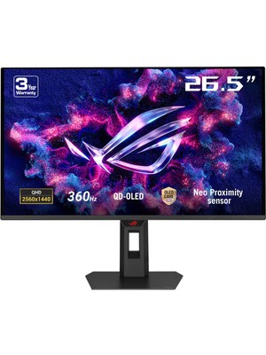 Asus Rog Strix OLED XG27AQDNG 26.5 Inç 360Hz 0.03MS 2k Qhd Adaptive Sync Qd-Oled Pivot Gaming Monitör
