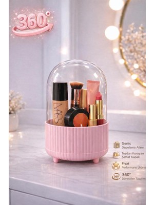 Blackstar Şeffaf Kapaklı 360 Dönebilen Fırça Kozmetik Makyaj Düzenleyici Organizer