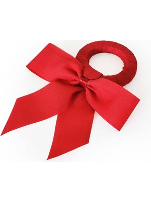 Alesta Home Kırmızı Fiyonk Süslemeli Pamuklu 2'li Peçete Halkası 12X12CM HLK002