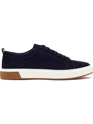 Derimod Erkek Lacivert Bağcıklı Süet Deri Sneaker 26SFD612010
