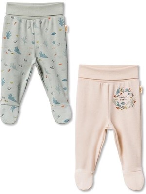 BabyCosy Organic Wear Bebek 2li Patikli Pantalon %100 Organik Pamuk , Bebek - Yenidoğan- CSY8206