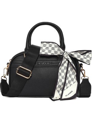 Derimod Kadın Siyah Uzun Askılı Aksesuarlı Kol Çantası 26SBD2150FT