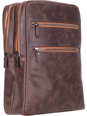 BloominBag Atelıer Espresso Brown Hakiki Deri Laptop Sırt Çantası – 16” Uyumlu