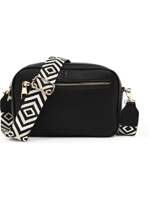 Derimod Kadın Siyah Desenli Çapraz Çanta 26SBD2153FT