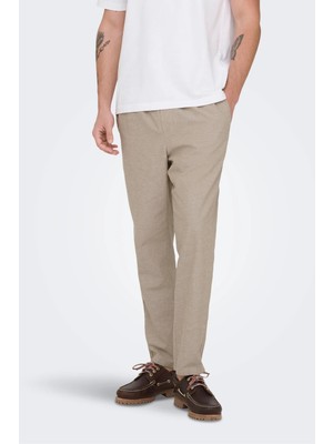 Only & Sons Onslinus Keten ve Pamuk Karışımlı Tapered Fit Daralan Paça Pantolon Erkek Pantolon 22024966