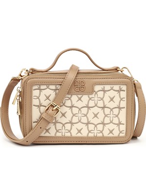 Derimod Kadın Bej Uzun Askılı Baskılı Kol Çantası 26PBD260826