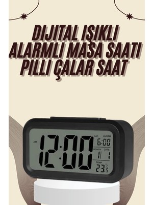 Balkan Grup Dijital Masa Saati Termometreli Takvim Çalar Saat LED Ekran Pilli