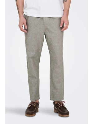 Only & Sons Onslinus Keten ve Pamuk Karışımlı Tapered Fit Daralan Paça Pantolon Erkek Pantolon 22024966
