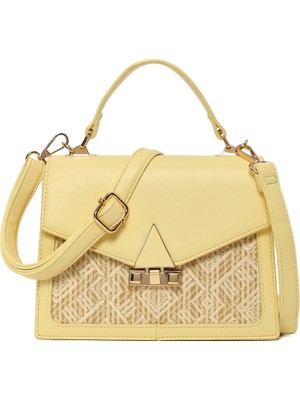 Derimod Kadın Sarı Uzun Askılı Desenli Kol Çantası 26PBD260214