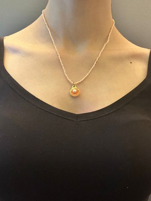 Gönülden Tasarım Çelik Inci Midye Uçlu Boncuklu Kadın Kolye 21 cm