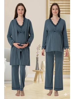 E-Bulurum Effortt 3054 Sabahlıklı Lohusa Pijama Takımı
