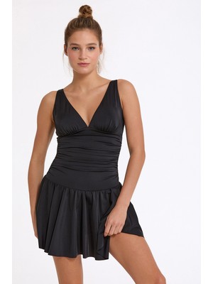 İlkyaz Fashion Argento 0233-3001 Kadın Nadide Elbiseli Mayo ILKYZKB-RS34