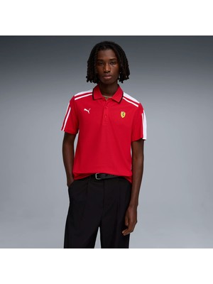 Puma Erkek Kırmızı Puma Ferrari Mt7 Polo Kırmızı Polo T-Shirt