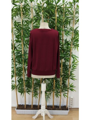 Infivento Kadın Uzun Kollu Bisiklet Yaka Desenli Viskon Iki Iplik Bluz