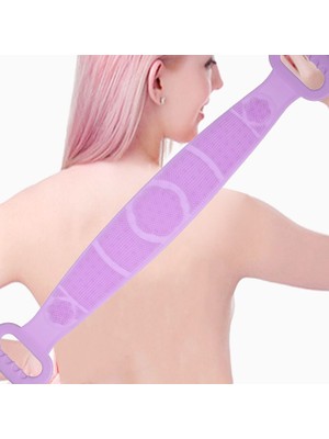 Epilons 70 cm Çift Taraflı Sırt Kesesi -Silikon Duş Kesesi - Peeling Banyo Kesesi