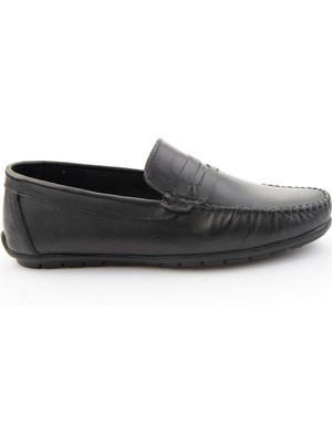 Bambi Siyah Hakiki Deri Erkek Loafer Ayakkabı E01523111103