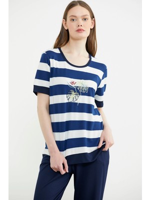 E-Bulurum Sementa 76476 Rahat Kalıp Çizgili Pantolon Takım